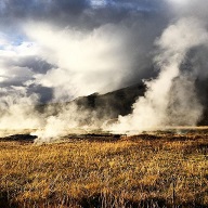 Clouds caused by Geysir, Iceland